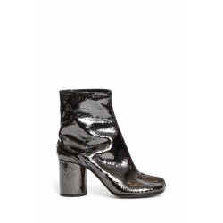 tabi ankle boots in crackled mirror leather