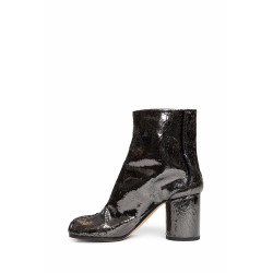 tabi ankle boots in crackled mirror leather