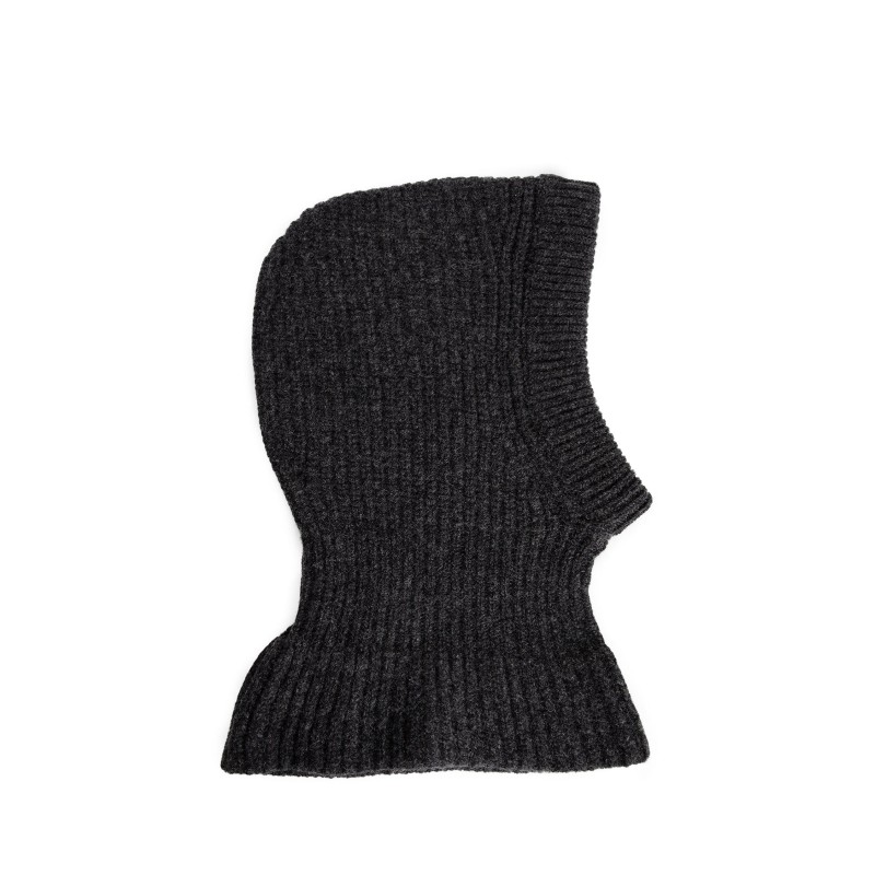 ribbed-knit lambs wool balaclava