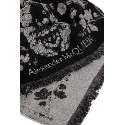 skull-motif wool scarf