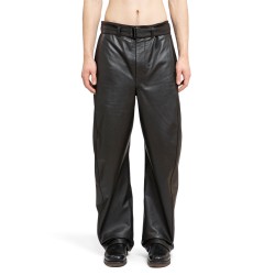 leather belted twisted pants