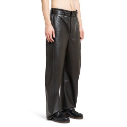 leather belted twisted pants