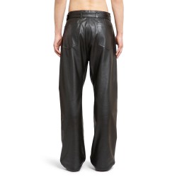 leather belted twisted pants