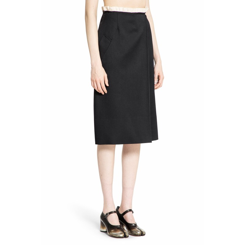 wrap midi skirt