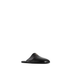 leather logo slippers