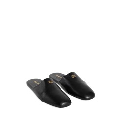 leather logo slippers