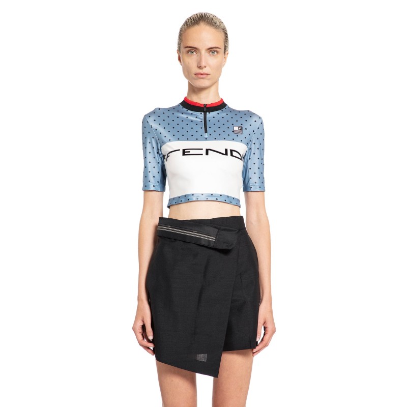 polkadot cycling logo crop top