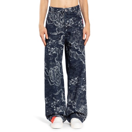 camo jacquard straight jeans