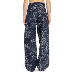 camo jacquard straight jeans