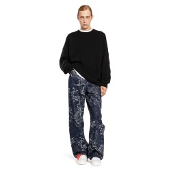 camo jacquard straight jeans