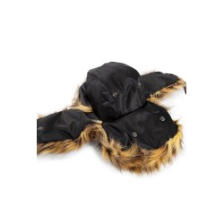 chapka with leopard faux fur hat