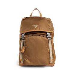 re-nylon and leather backpack