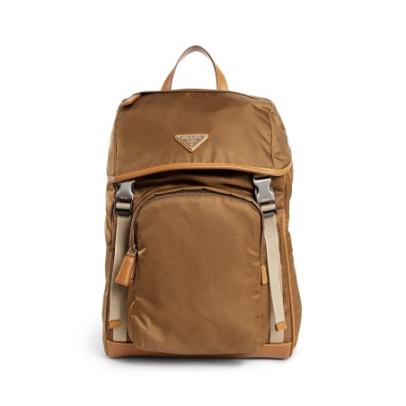 re-nylon and leather backpack