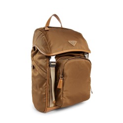 re-nylon and leather backpack