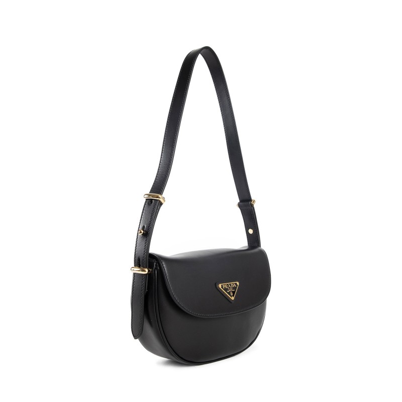 prada arqué leather shoulder bag with flap