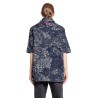 camo jacquard denim bowling shirt