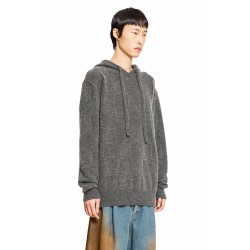 checkered stretch wool cashmere hoodie