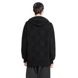 checkered stretch wool cashmere hoodie