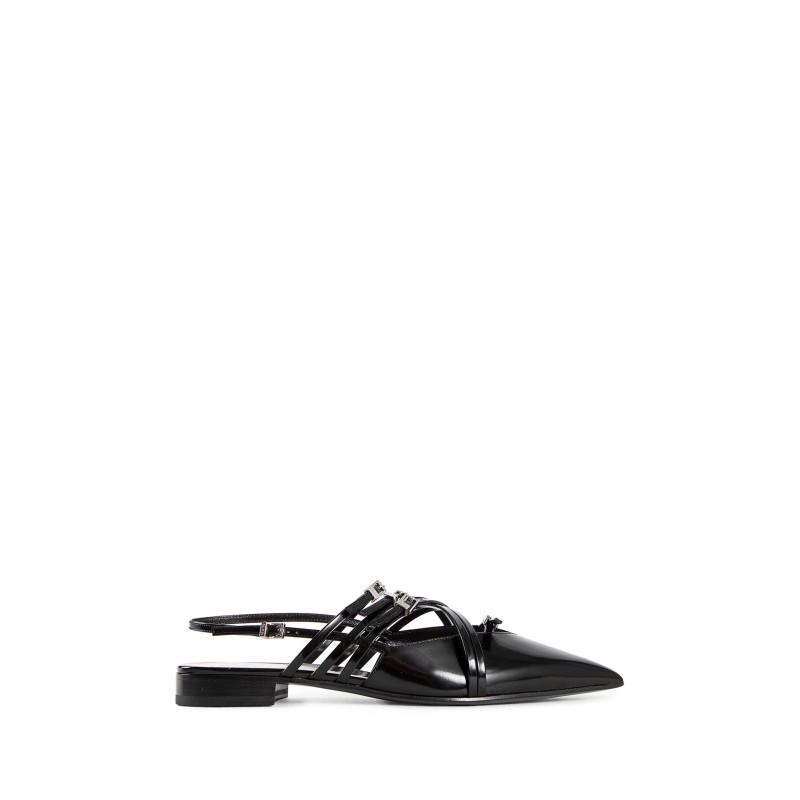 strappy ballet flat mules