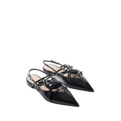 strappy ballet flat mules