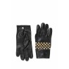 silk lined studded leather gloves