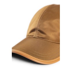 re-nylon and leather baseball cap