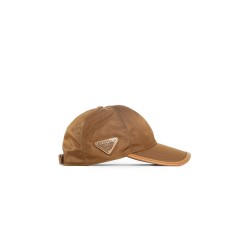 re-nylon and leather baseball cap