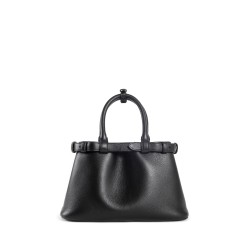 prada buckle small leather handbag with double belt