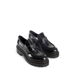 brushed leather loafers