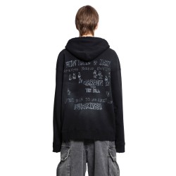 distressed zip-up hoodie