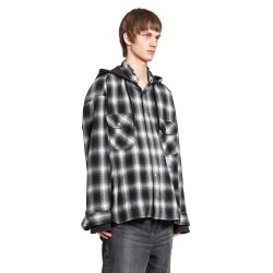 check hooded shirt