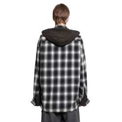 check hooded shirt