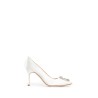 hangisi satin jewel buckle pumps