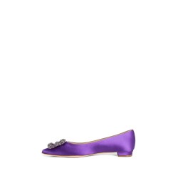 hangisi satin jewel buckle flat ballerinas