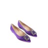 hangisi satin jewel buckle flat ballerinas