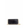 embossed croc leather mini bag