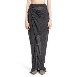 draped long wool skirt