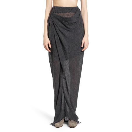 draped long wool skirt