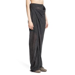 draped long wool skirt