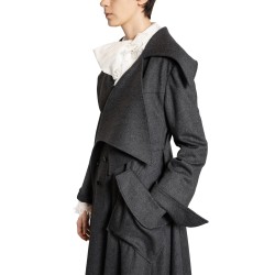 asymmetric lapel coat