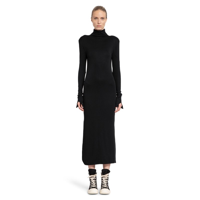 turtleneck dress in stretch viscose jersey