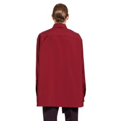 oversized wool shirt with neck scarf