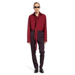 oversized wool shirt with neck scarf