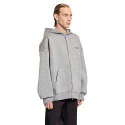 viscose jersey zip-up logo hoodie