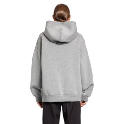 viscose jersey zip-up logo hoodie