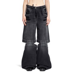 cut-out wide leg jeans