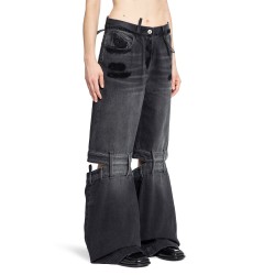 cut-out wide leg jeans