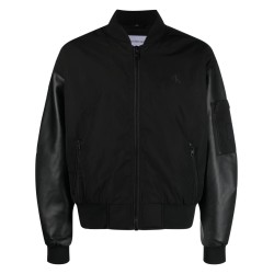 Faux leather bomber