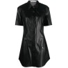 Faux leather short sleeve dres