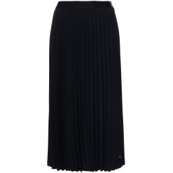 Fluid twill pleated midi skirt